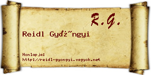 Reidl Gyöngyi névjegykártya